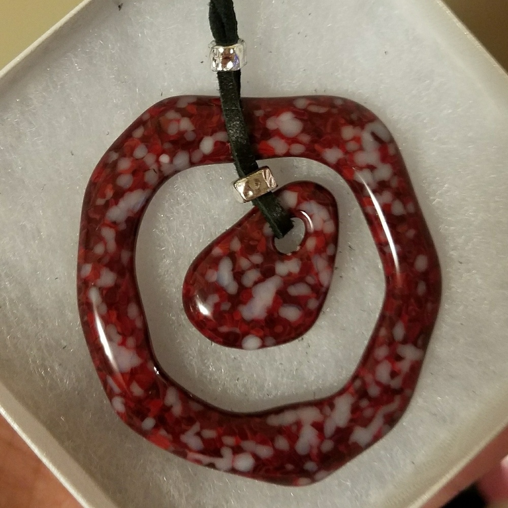 Fused glass necklace.